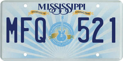MS license plate MFQ521