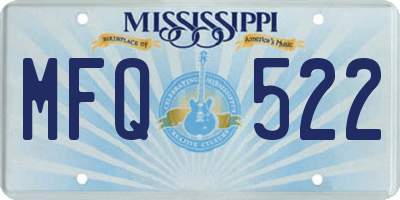 MS license plate MFQ522