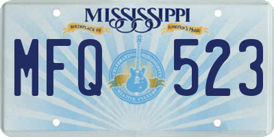 MS license plate MFQ523