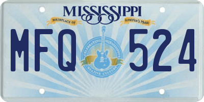 MS license plate MFQ524