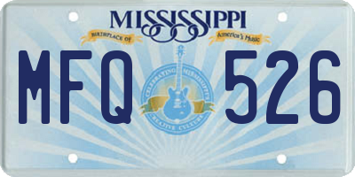 MS license plate MFQ526