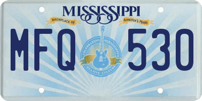 MS license plate MFQ530