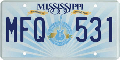 MS license plate MFQ531