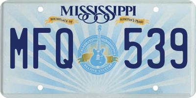 MS license plate MFQ539