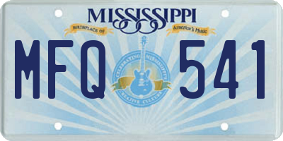 MS license plate MFQ541