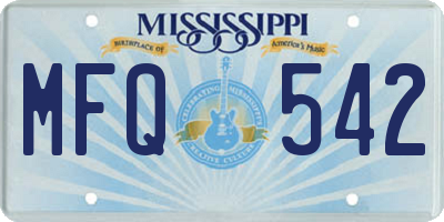 MS license plate MFQ542