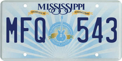 MS license plate MFQ543