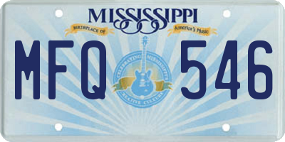 MS license plate MFQ546
