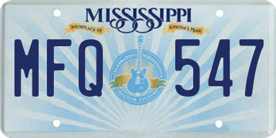 MS license plate MFQ547