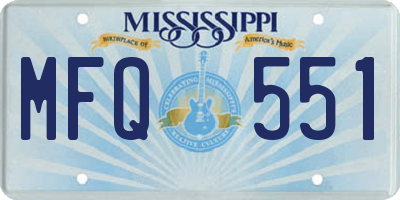 MS license plate MFQ551