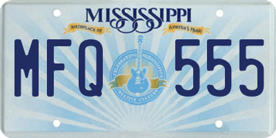 MS license plate MFQ555