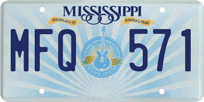 MS license plate MFQ571
