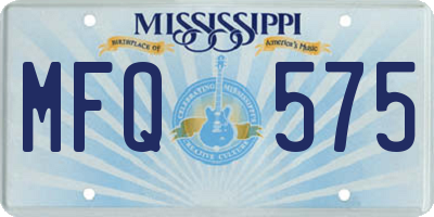 MS license plate MFQ575
