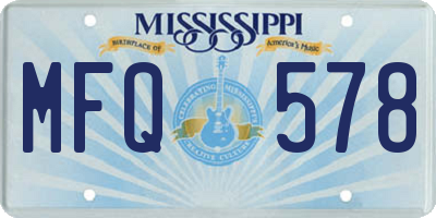 MS license plate MFQ578