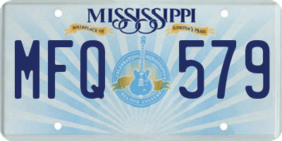 MS license plate MFQ579