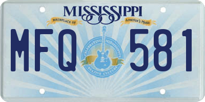 MS license plate MFQ581