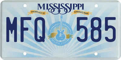 MS license plate MFQ585