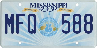 MS license plate MFQ588