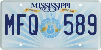 MS license plate MFQ589