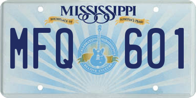 MS license plate MFQ601