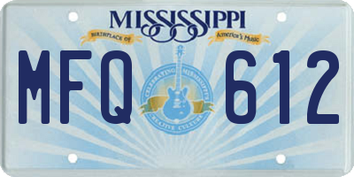 MS license plate MFQ612