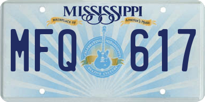 MS license plate MFQ617
