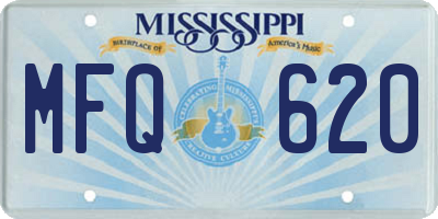 MS license plate MFQ620