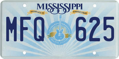 MS license plate MFQ625