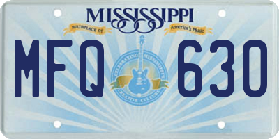 MS license plate MFQ630
