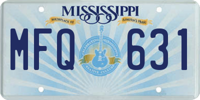 MS license plate MFQ631