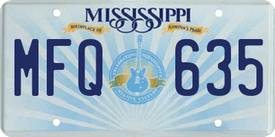 MS license plate MFQ635