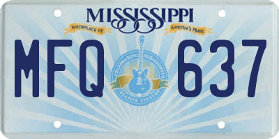 MS license plate MFQ637