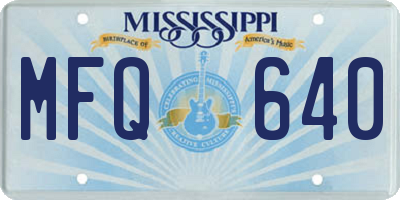 MS license plate MFQ640