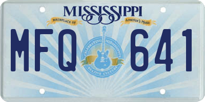 MS license plate MFQ641