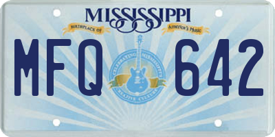MS license plate MFQ642