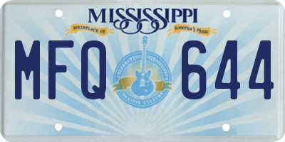 MS license plate MFQ644