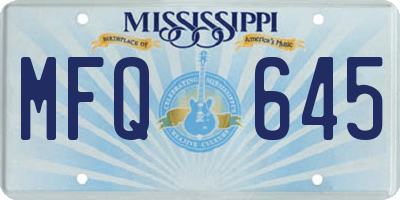 MS license plate MFQ645