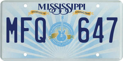 MS license plate MFQ647