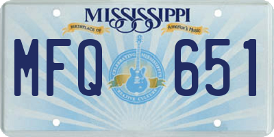 MS license plate MFQ651