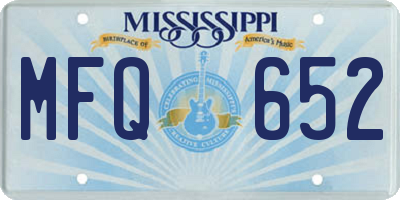 MS license plate MFQ652