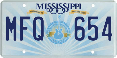 MS license plate MFQ654