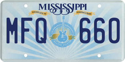 MS license plate MFQ660