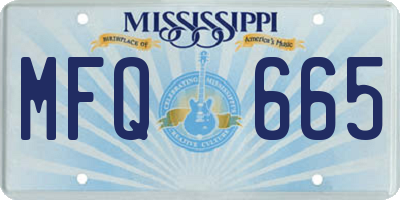 MS license plate MFQ665
