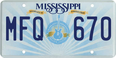MS license plate MFQ670