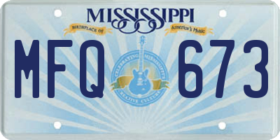 MS license plate MFQ673