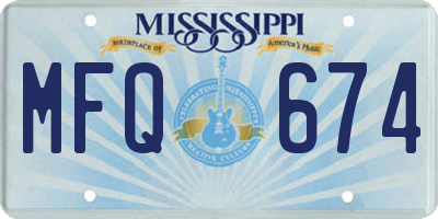 MS license plate MFQ674