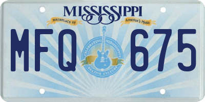 MS license plate MFQ675