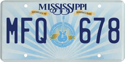 MS license plate MFQ678