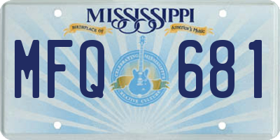 MS license plate MFQ681