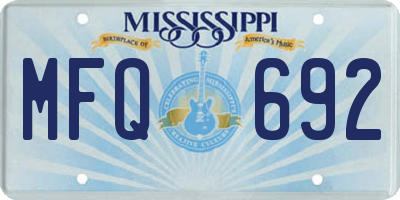 MS license plate MFQ692